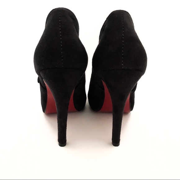 NWOT{CHRISTIAN LOUBOUTIN} Black Suede Booties - Picture 4 of 8